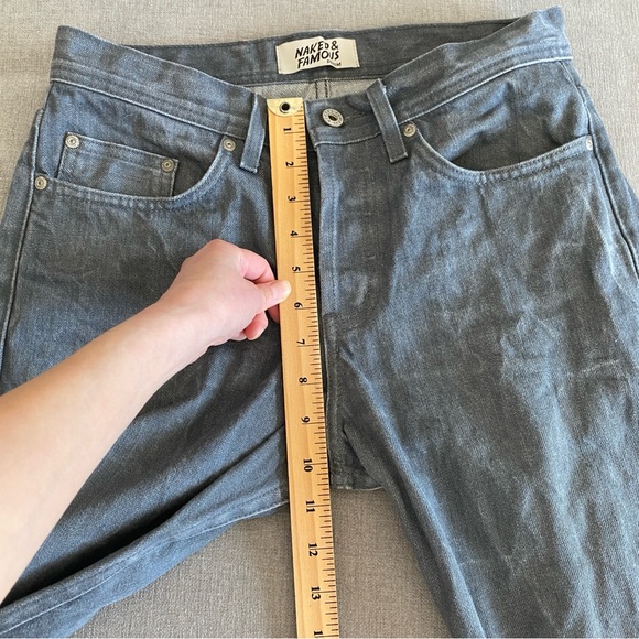 Naked & Famous Weird Guy Grey Selvedge Raw Denim Jeans Mens Sz 30 - Picture 13 of 14